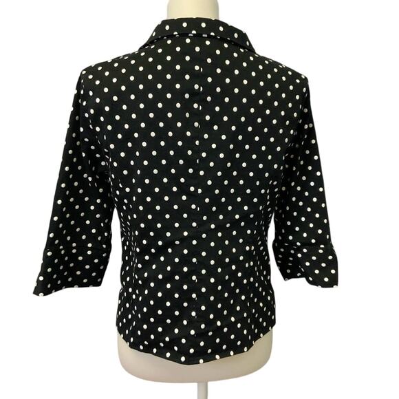 Pendleton Womens Medium Petite Cotton Blend Polka Dot Button Down Shirt Top - Picture 3 of 5